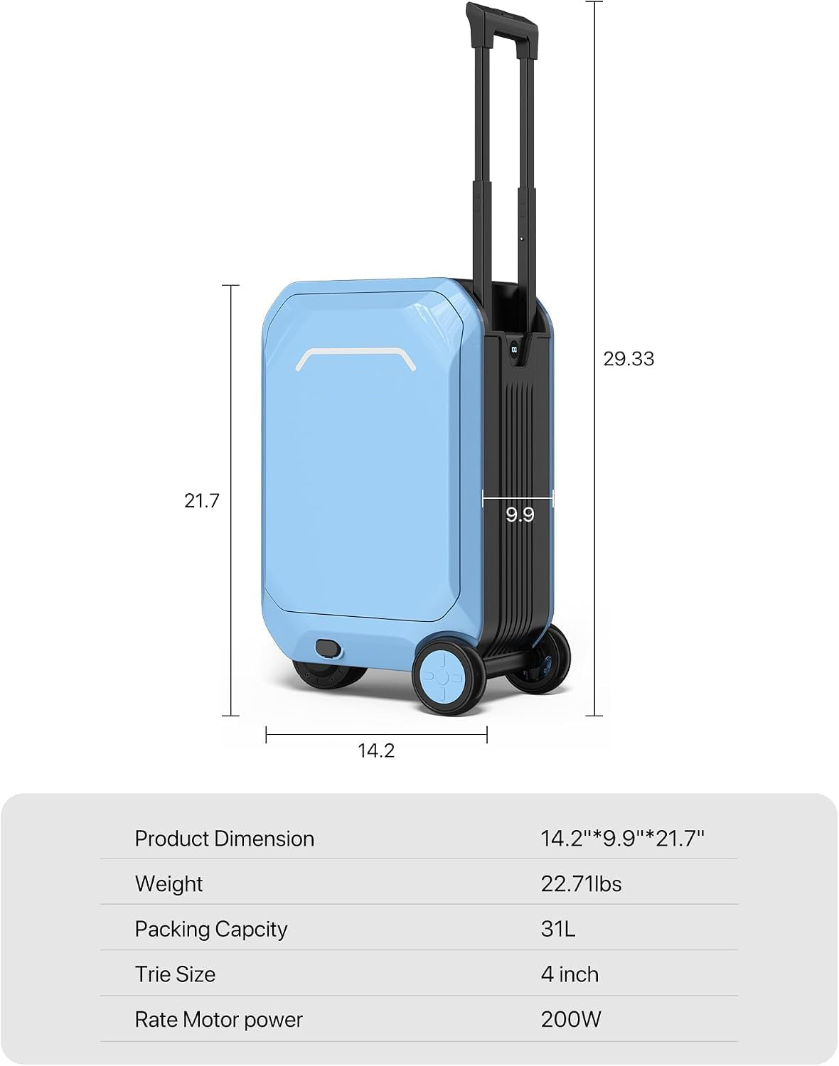 Smart Ride On Carry On Suitcase | Electric Luggage with App Control