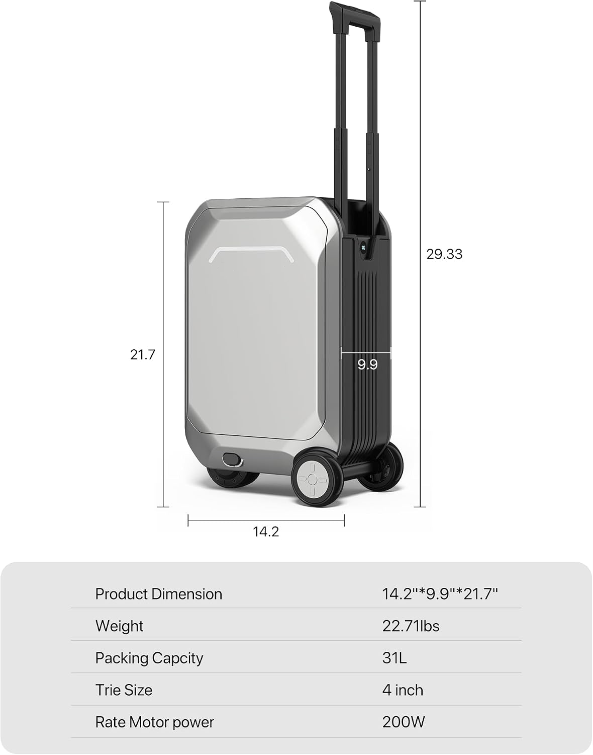 Smart Ride On Carry On Suitcase | Electric Luggage with App Control