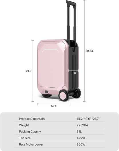 Smart Ride On Carry On Suitcase | Electric Luggage with App Control