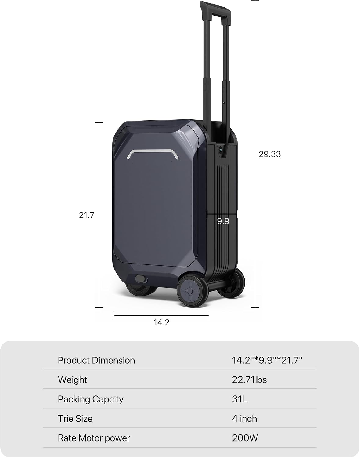 Smart Ride On Carry On Suitcase | Electric Luggage with App Control