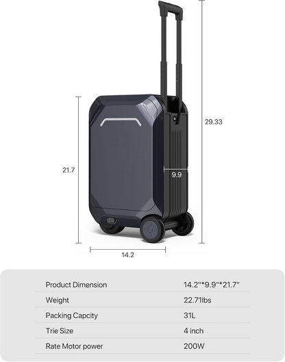 Smart Ride On Carry On Suitcase | Electric Luggage with App Control