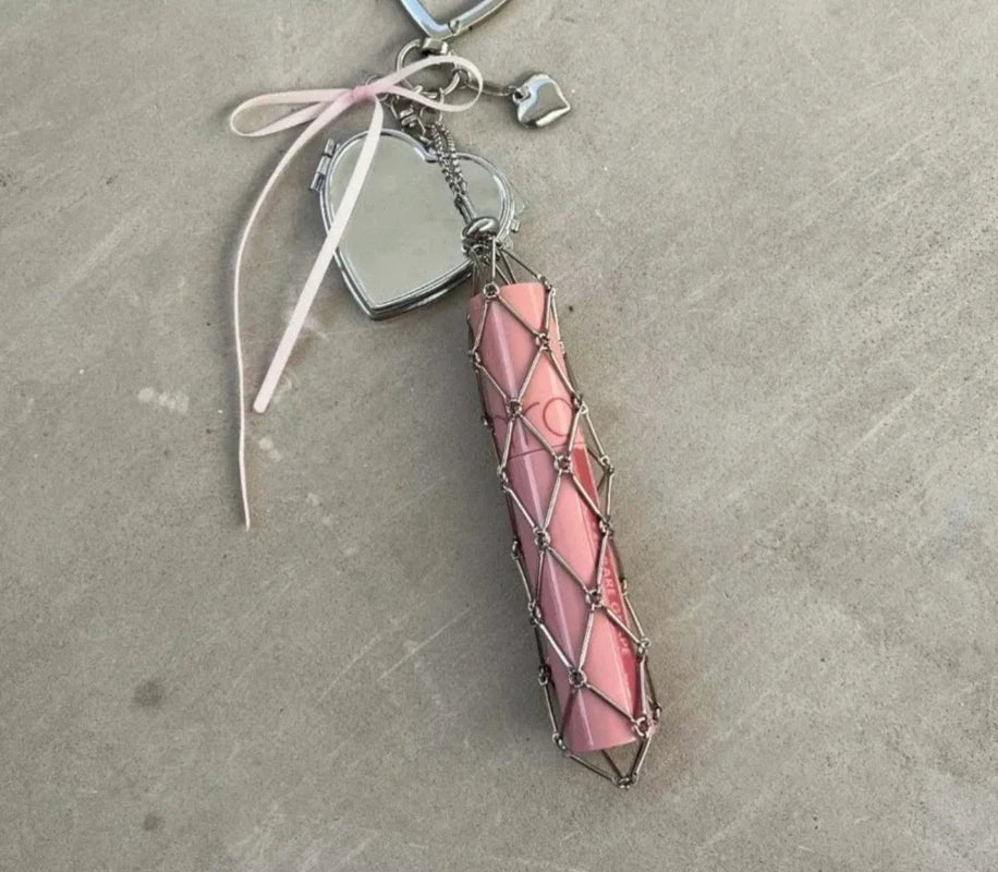 LIPSTICK STAINLESS STEEL KEYCHAIN