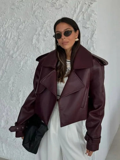 LESLI LEATHER COAT