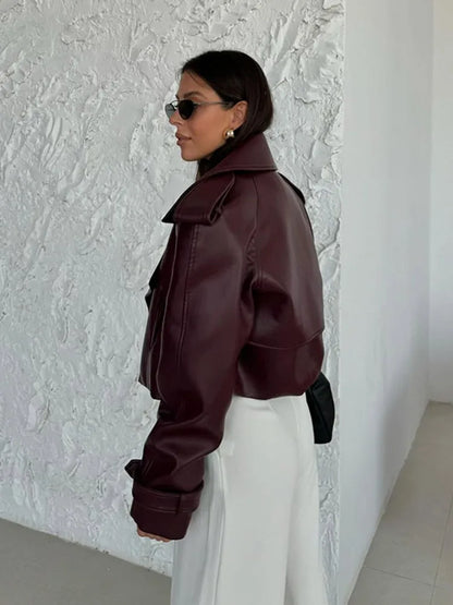 LESLI LEATHER COAT
